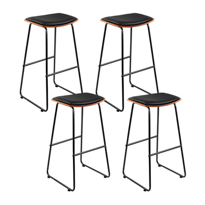 Stool Haven 4x Bar Stools Leather Padded Metal