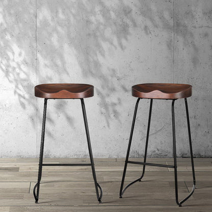 Stool Haven 2x Bar Stools Tractor Seat 75cm Black