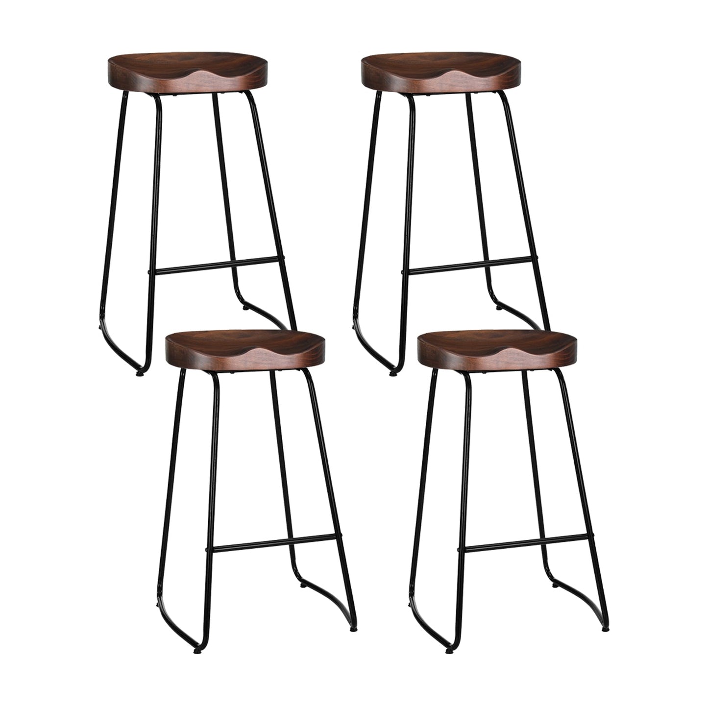 Stool Haven 4x Bar Stools Tractor Seat 75cm Black