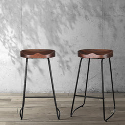 Stool Haven 4x Bar Stools Tractor Seat 75cm Black