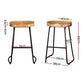 Stool Haven 2x Bar Stools Tractor Seat 65cm Wooden