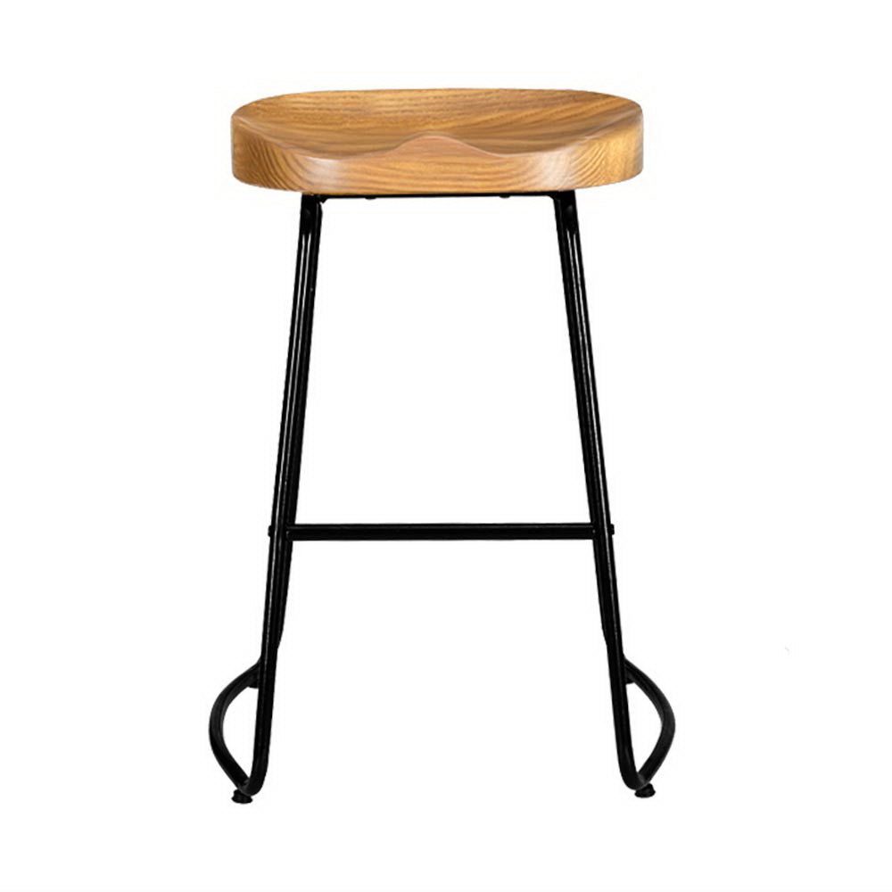 Stool Haven 4x Bar Stools Tractor Seat 65cm Wooden