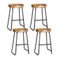 Stool Haven 4x Bar Stools Tractor Seat 65cm Wooden