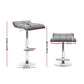 Stool Haven 4 x Bar Stools Linen Padded Gas Lift - Grey