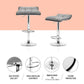 Stool Haven 4 x Bar Stools Linen Padded Gas Lift - Grey