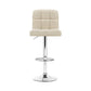 Stool Haven Set of 2 PU Leather Gas Lift Bar Stools - Beige