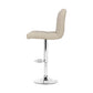 Stool Haven Set of 2 PU Leather Gas Lift Bar Stools - Beige