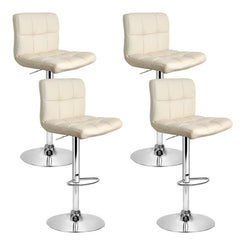 Stool Haven 4x Bar Stools Leather Gas Lift Beige
