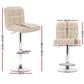 Stool Haven 4x Bar Stools Leather Gas Lift Beige
