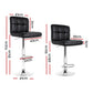 Stool Haven Set of 2 PU Leather Gas Lift Bar Stools - Black