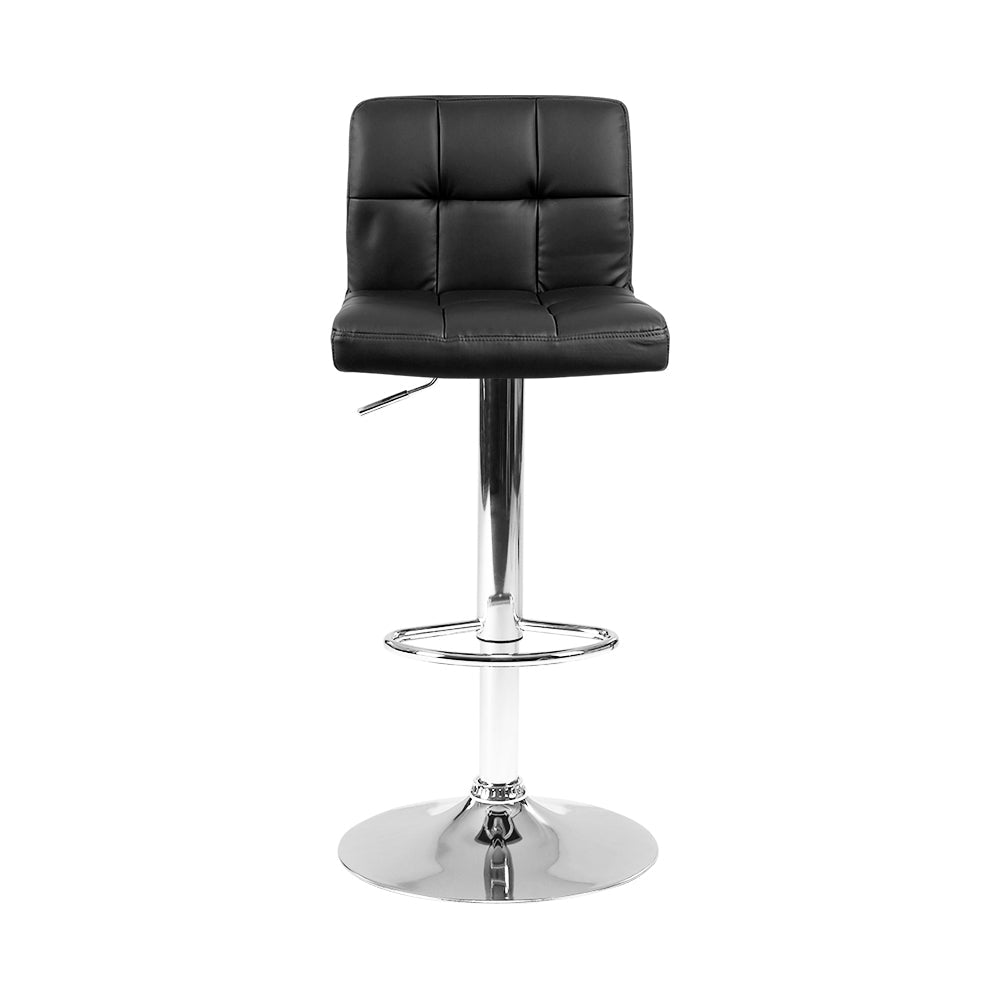 Stool Haven Set of 2 PU Leather Gas Lift Bar Stools - Black