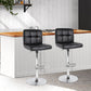 Stool Haven Set of 2 PU Leather Gas Lift Bar Stools - Black
