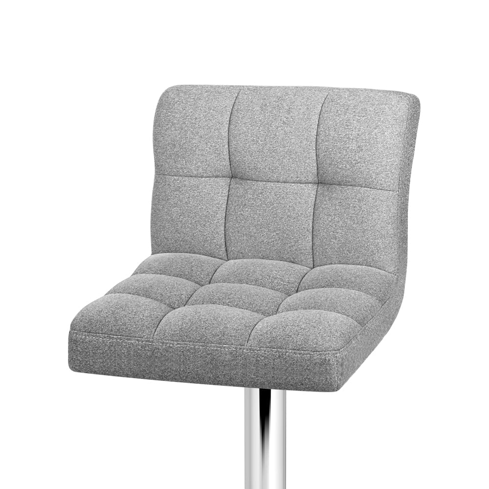 Stool Haven Set of 2 Fabric Swivel Bar Stools - Grey