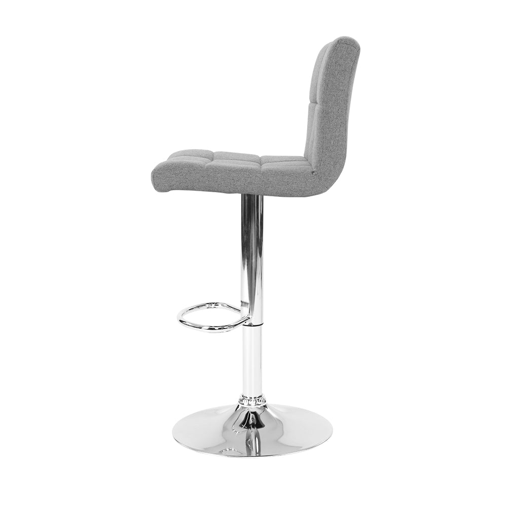 Stool Haven Set of 4 Fabric Swivel Bar Stools - Grey