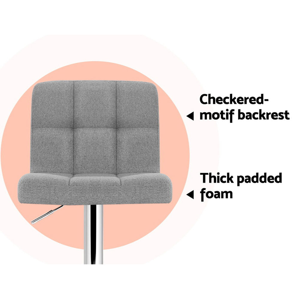 Stool Haven Set of 4 Fabric Swivel Bar Stools - Grey