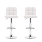 Stool Haven 2x Bar Stools Leather Gas Lift White