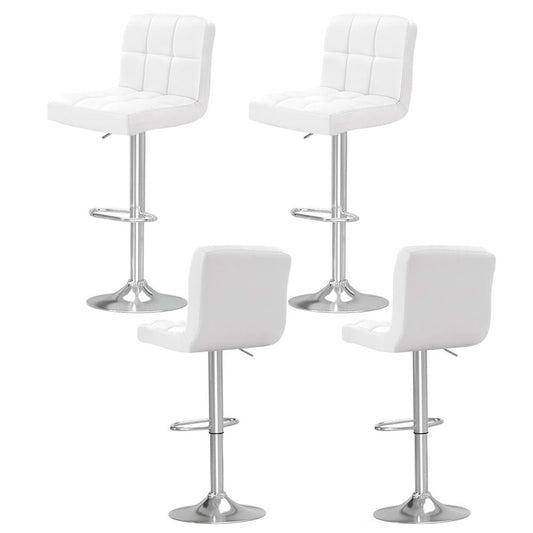 Stool Haven 4x Bar Stools Leather Gas Lift White
