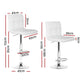 Stool Haven 4x Bar Stools Leather Gas Lift White
