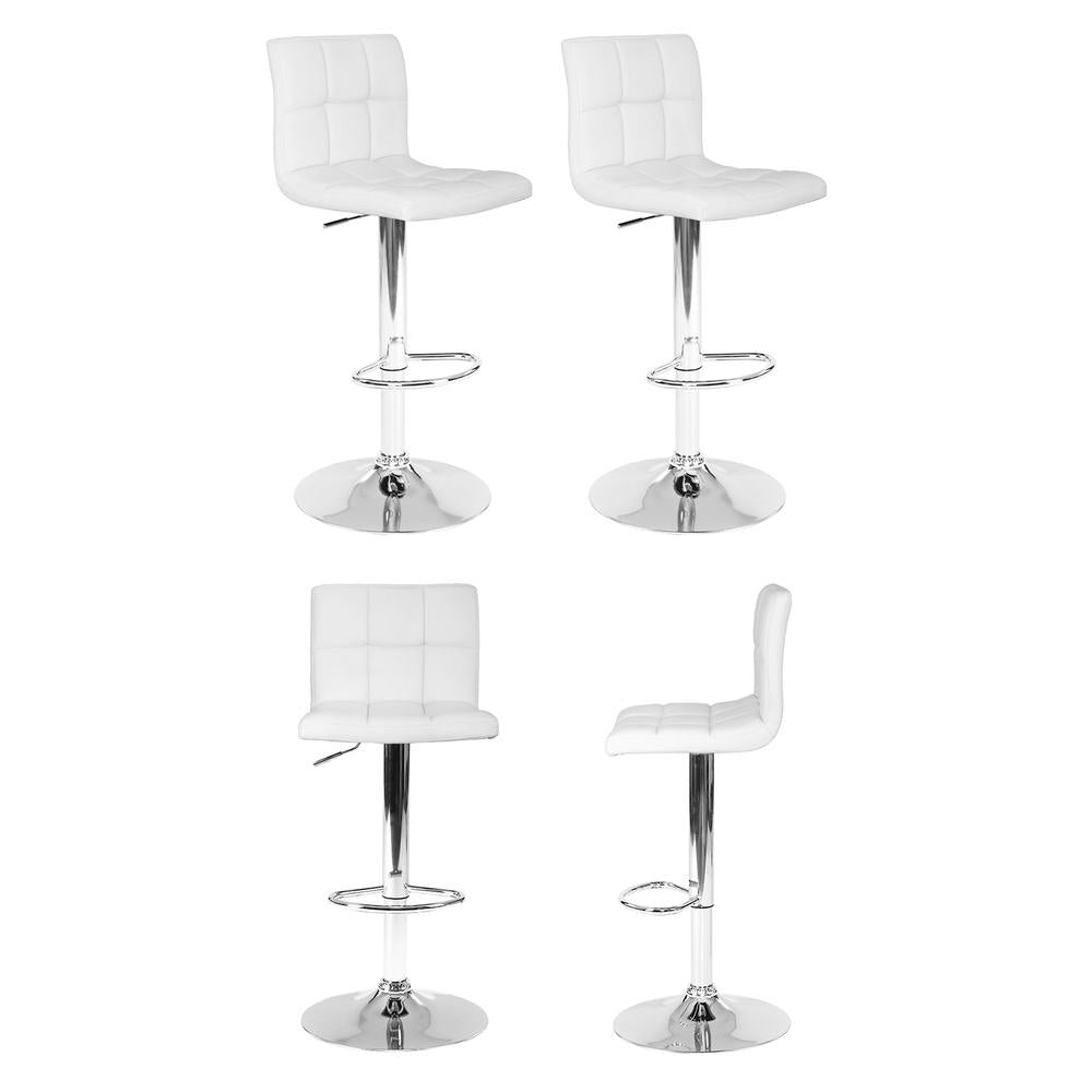 Stool Haven 4x Bar Stools Leather Gas Lift White