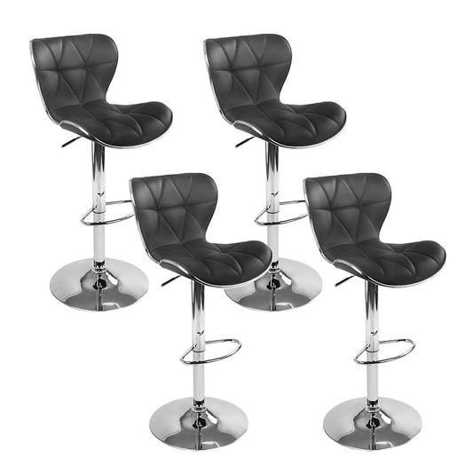 Stool Haven 4x Bar Stools Gas Lift Leather Seat Black