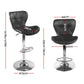 Stool Haven 4x Bar Stools Gas Lift Leather Seat Black