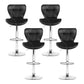 Stool Haven 4x Bar Stools Gas Lift Leather Seat Black