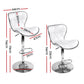 Stool Haven Set of 2 PU Leather Patterned Bar Stools - White and Chrome