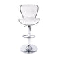 Stool Haven Set of 2 PU Leather Patterned Bar Stools - White and Chrome