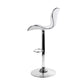 Stool Haven Set of 2 PU Leather Patterned Bar Stools - White and Chrome