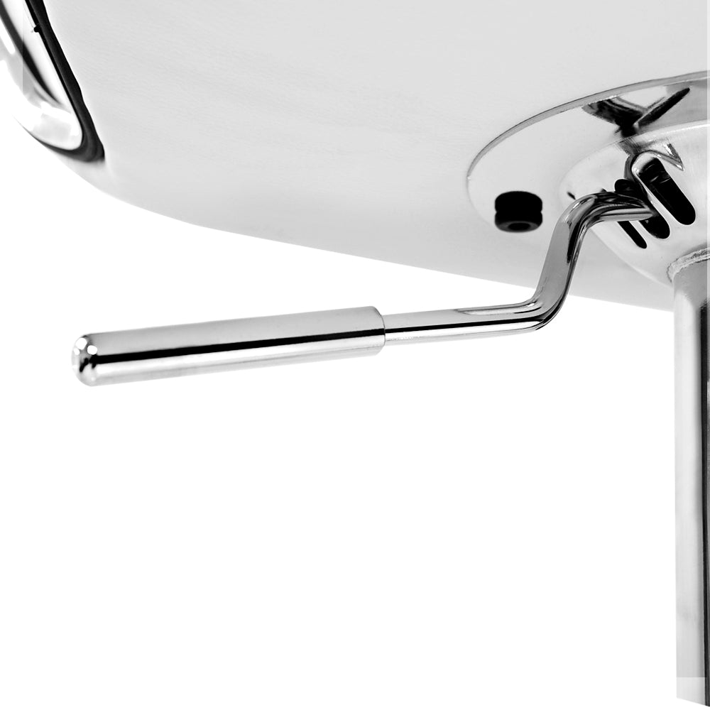 Stool Haven Set of 2 PU Leather Patterned Bar Stools - White and Chrome