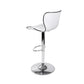 Stool Haven Set of 2 PU Leather Patterned Bar Stools - White and Chrome