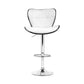 Stool Haven Set of 4 PU Leather Patterned Bar Stools - White and Chrome