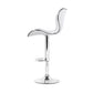 Stool Haven Set of 4 PU Leather Patterned Bar Stools - White and Chrome