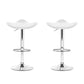 Stool Haven Set of 2 Gas Lift Bar Stools PU Leather - White and Chrome