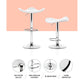 Stool Haven Set of 2 Gas Lift Bar Stools PU Leather - White and Chrome