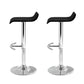 Stool Haven Set of 2 PU Leather Wave Style Bar Stools - Black