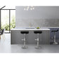 Stool Haven Set of 2 PU Leather Wave Style Bar Stools - Black