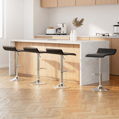 Stool Haven 4x Bar Stools Adjustable Gas Lift Chairs Black