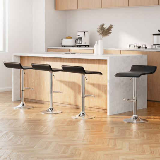 Stool Haven 4x Bar Stools Adjustable Gas Lift Chairs Black