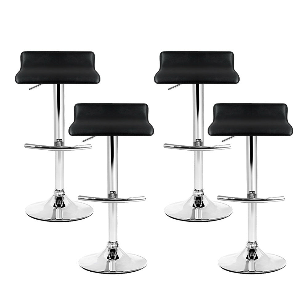 Stool Haven 4x Bar Stools Adjustable Gas Lift Chairs Black