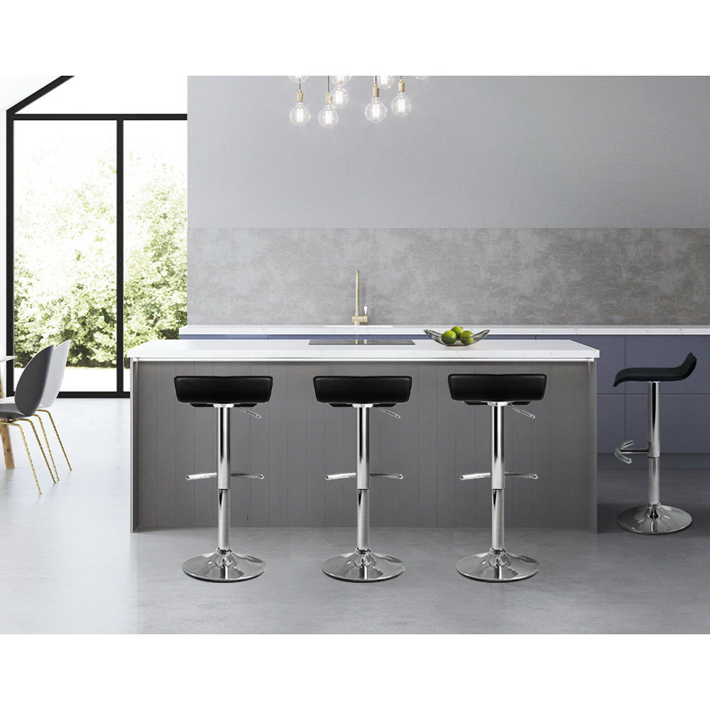 Stool Haven 4x Bar Stools Adjustable Gas Lift Chairs Black