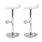 Stool Haven Set of 2 PU Leather Wave Style Bar Stools - White