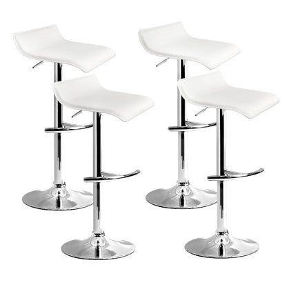 Stool Haven 4x Bar Stools Adjustable Gas Lift Chairs White