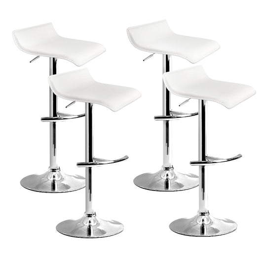Stool Haven 4x Bar Stools Adjustable Gas Lift Chairs White