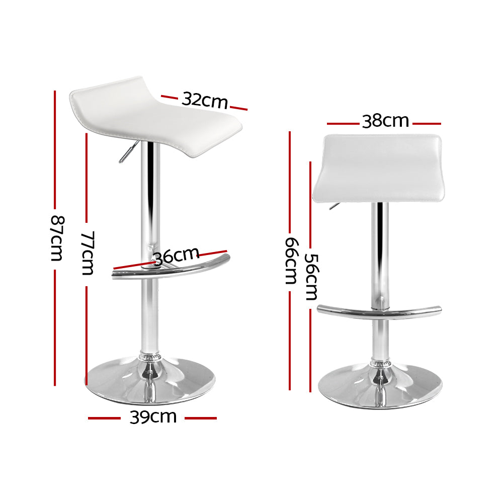 Stool Haven 4x Bar Stools Adjustable Gas Lift Chairs White