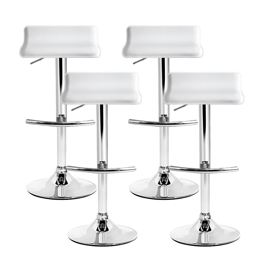 Stool Haven 4x Bar Stools Adjustable Gas Lift Chairs White