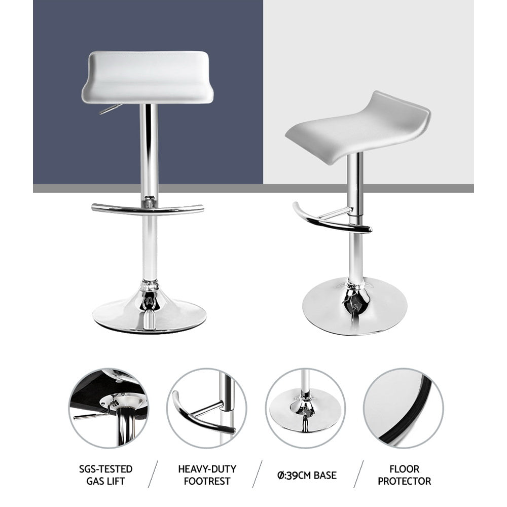 Stool Haven 4x Bar Stools Adjustable Gas Lift Chairs White
