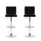 Stool Haven Set of 2 PU Leather Bar Stools Padded Line Style - Black