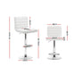 Stool Haven Set of 2 PU Leather Bar Stools Padded Line Style - White