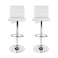Stool Haven Set of 2 PU Leather Bar Stools Padded Line Style - White